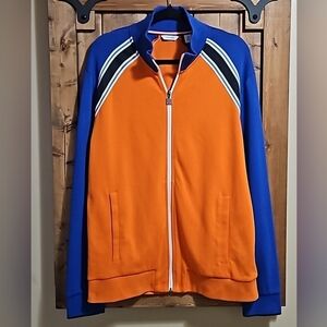 Calvin Klein Orange Blue Full Zip Cotton Blend Unisex Jacket Men's Size Large